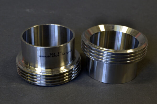 2-Inch Standard Threaded Bevel Seat Ferrule 304 Stainless
