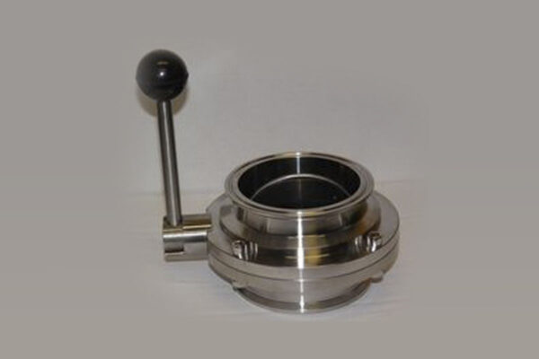 6" Clamp Butterfly Valve, 4 Position, Silicone Seat 316 Stainless