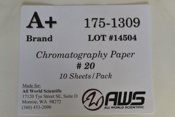 Chromatography Paper #20, 10/Pack (12 Hr.)