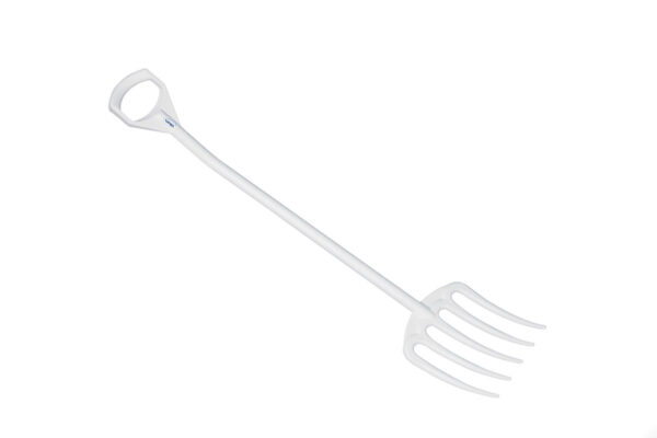 Hygienic Pitchfork W/ 49" Handle - White